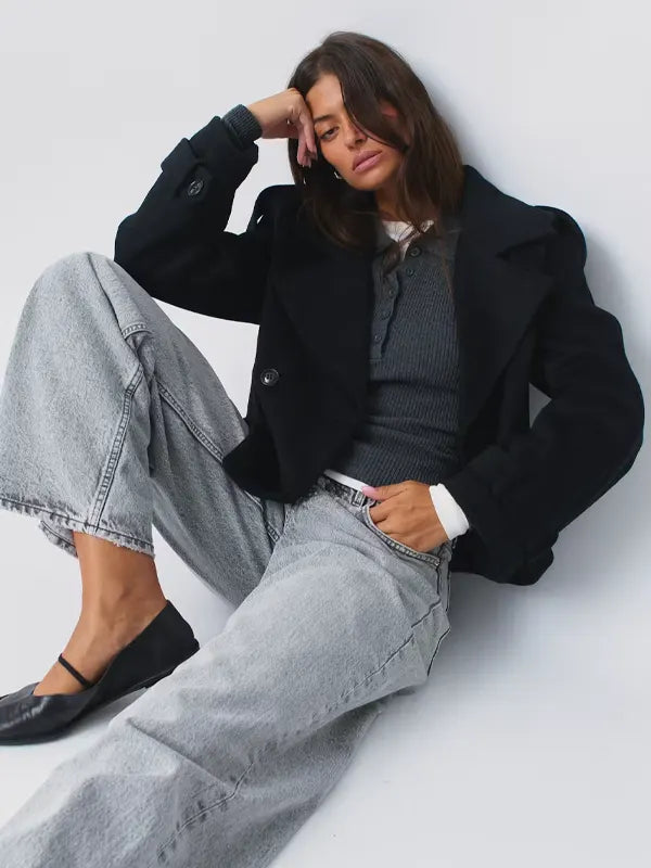 Gina Tricot Short Felt Trench Jacket