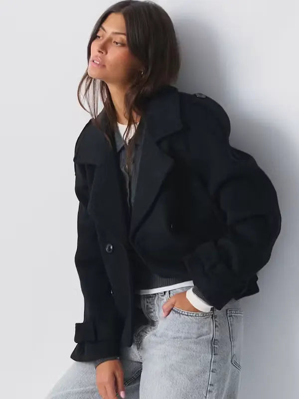 Gina Tricot Short Felt Trench Jacket