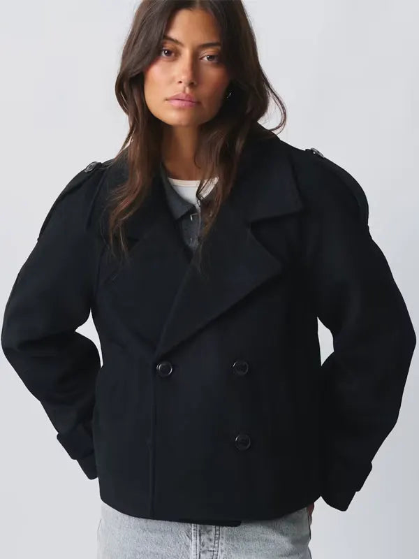 Gina Tricot Short Felt Trench Jacket