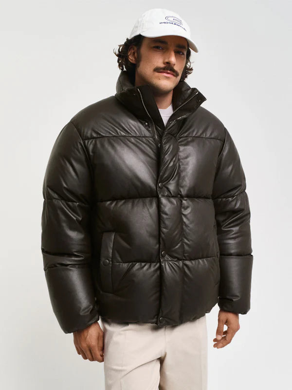 Goose-Down-Leather-Puffer-Jacket-Brown