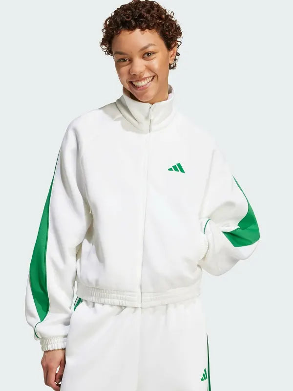 Green And White Adidas Track Jacket