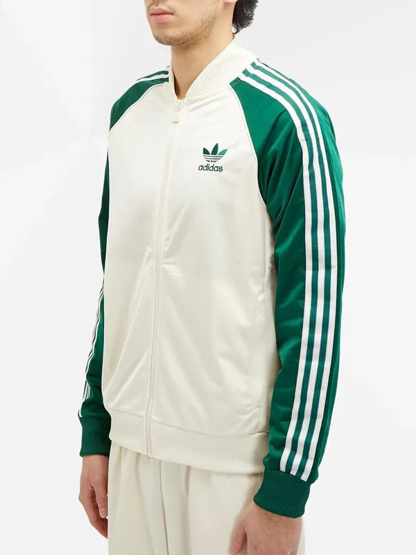 Green And White Adidas Track Jacket