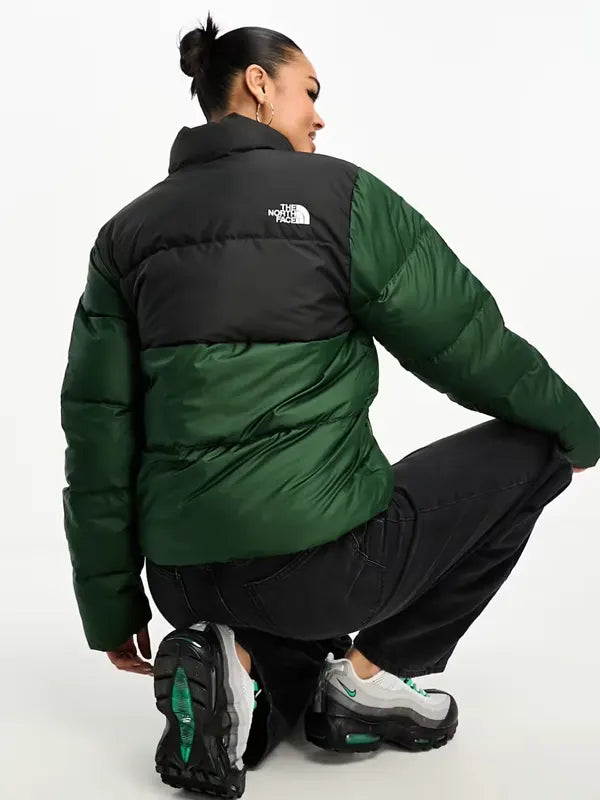 Green Black North Face Jacket