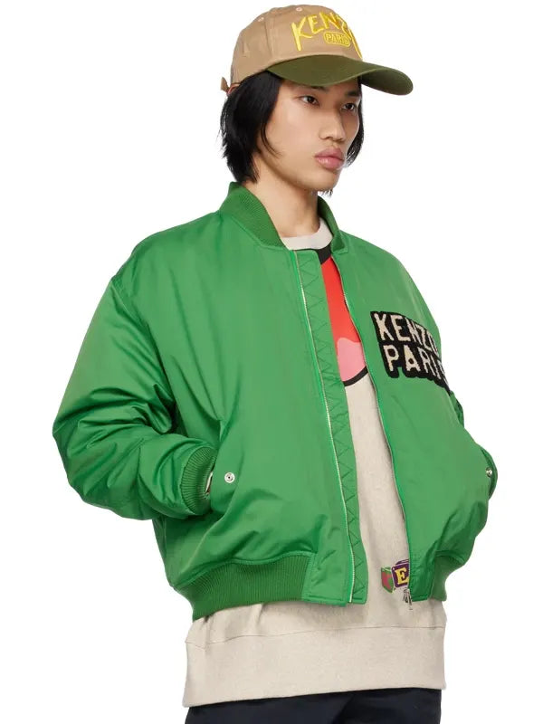 Kenzo Paris Bomber Jacket Green - Embroidery