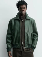 Green Zara Leather Jacket