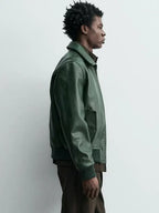 Green Zara Leather Jacket