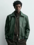 Green Zara Leather Jacket