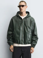 Green Zara Leather Jacket