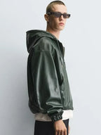 Green Zara Leather Jacket