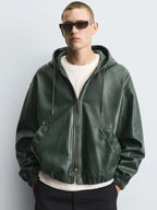 Green Zara Leather Jacket