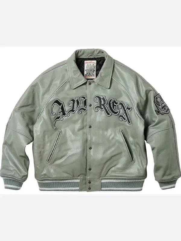 Grey Avirex Leather Jacket