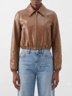 Gucci Cropped Leather JacGucci Cropped Leather Jacketket