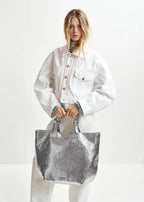 Cropped Off White Denim Jacket