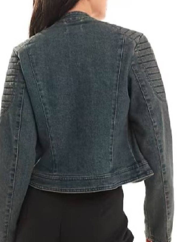 Ride or Die S01 Hannah Waddingham Denim Biker Jacket