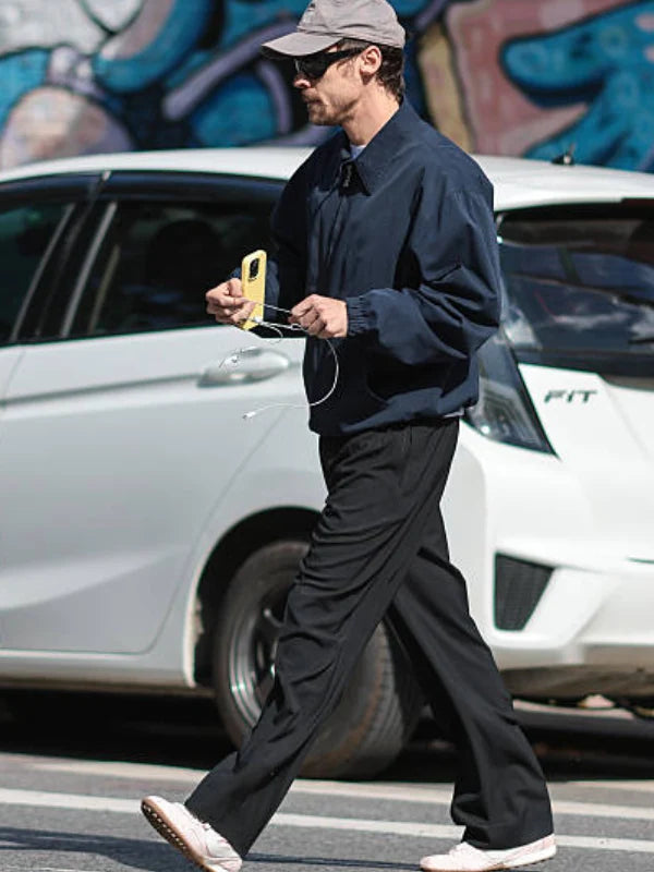 Harry Styles New York City Navy Blue Cotton Jacket