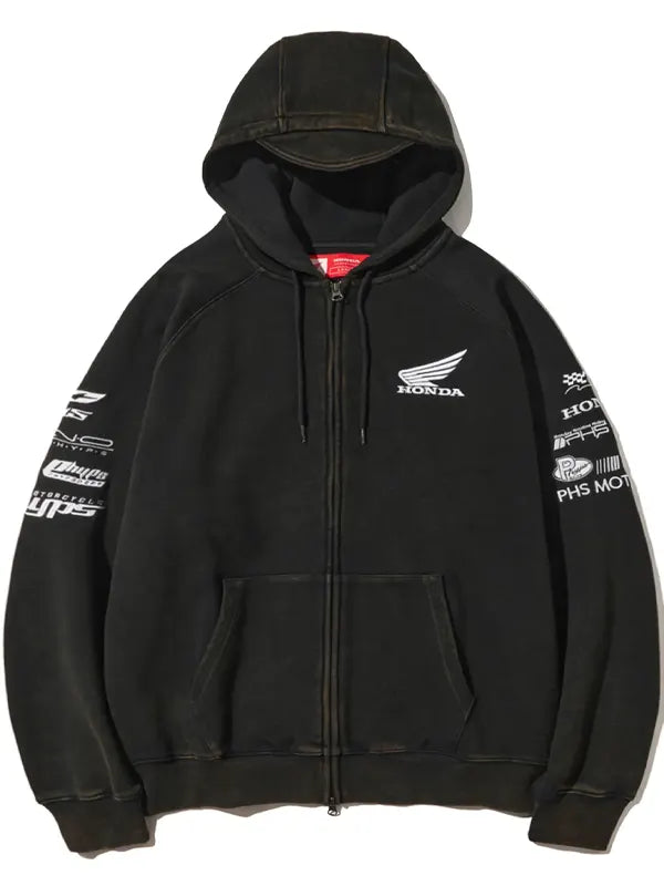 Honda Racing Hoodie Cap Zip-up Black
