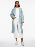 Houndstooth-Belted-Womens-Long-Rain-Coat