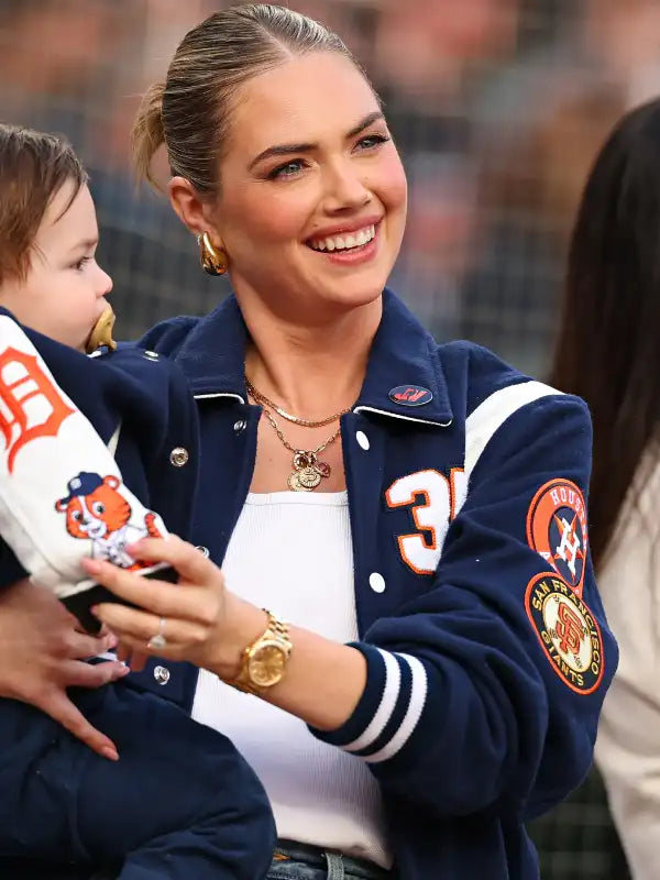 Kate Upton Astros Blue Varsity Jacket
