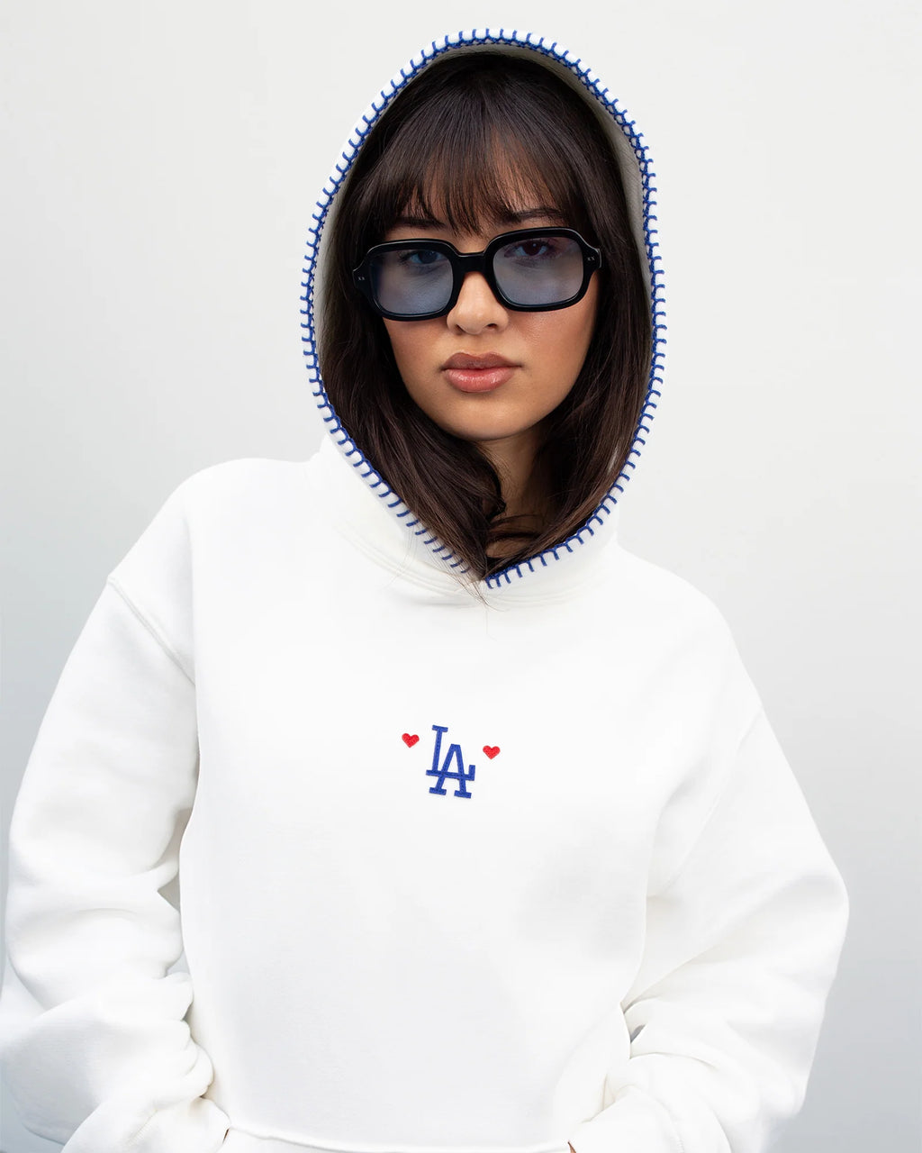 Madhappy Dodgers Hoodie White - Embroidery