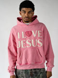 I Love Jesus Hoodie Pink