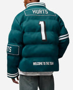 Jalen Hurts Philadelphia Eagles Green Puffer Jacket