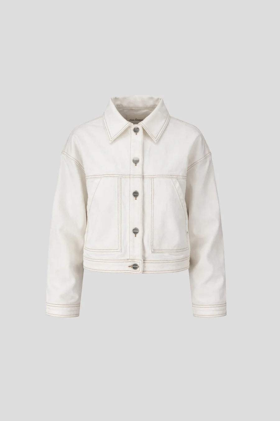 Cropped Off White Denim Jacket