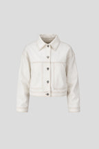 Cropped Off White Denim Jacket
