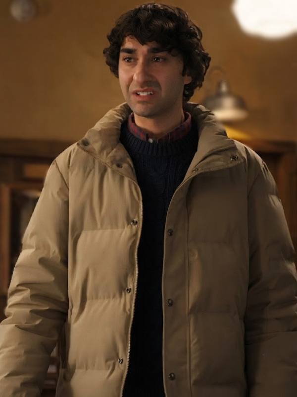 Jumanji Open World 2026 Alex Wolff Beige Puffer Jacket
