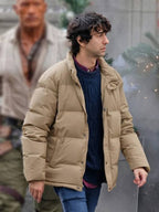 Jumanji Open World 2026 Alex Wolff Beige Puffer Jacket
