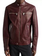 Jumanji Open World Photocall Dwayne Johnson Maroon Leather Jacket