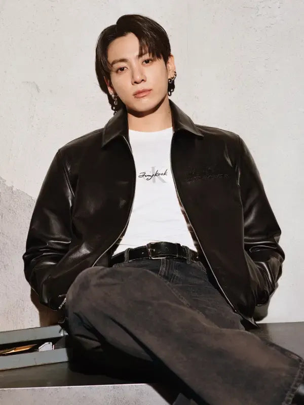 Jungkook Calvin Klein Leather Jacket