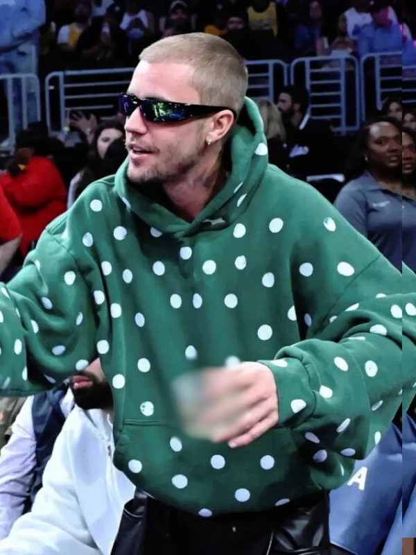 Magic vs Lakers 2026 Justin Bieber Green Polka Dot Hoodie