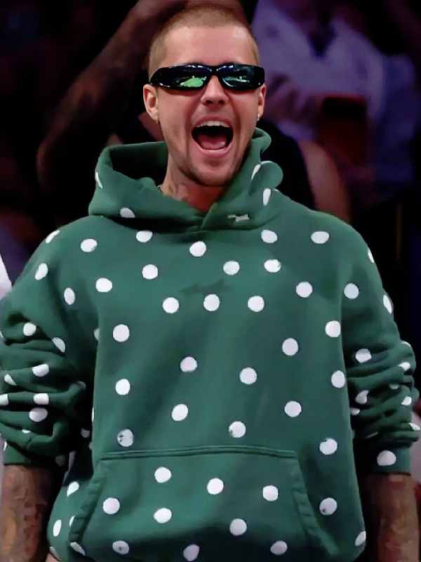 Magic vs Lakers 2026 Justin Bieber Green Polka Dot Hoodie