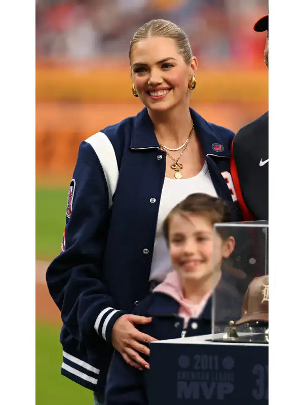 Kate Upton Astros Blue Varsity Jacket