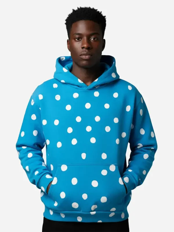 Justin Bieber Skylrk Spot Blue Polka Dot Hoodie