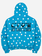 Justin Bieber Skylrk Spot Blue Polka Dot Hoodie