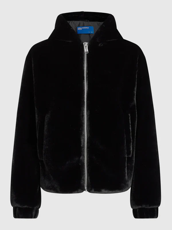Karl-Lagerfeld-Fur-Jacket-Black