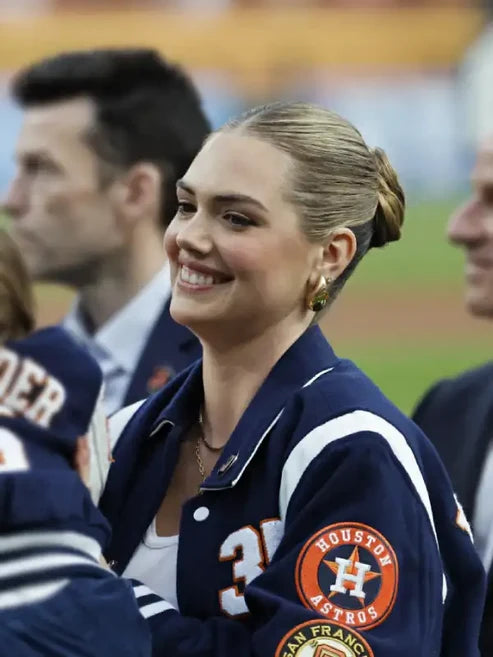 Kate Upton Astros Blue Varsity Jacket