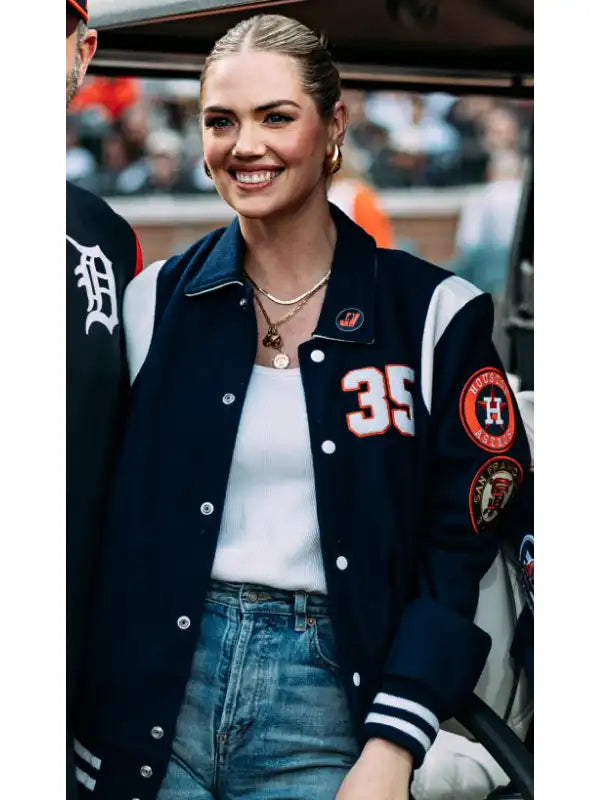 Kate Upton Astros Blue Varsity Jacket