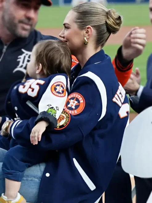 Kate Upton Astros Blue Varsity Jacket