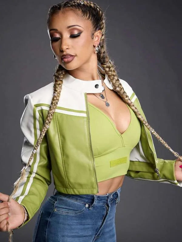 Kelani Jordan WWE NXT Cropped Moto Jacket