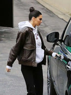 Kendall Jenner Brown Leather Jacket