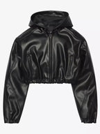Khy Black Leather Cropped Jacket