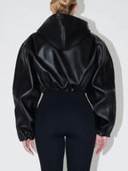 Khy Black Leather Cropped Jacket