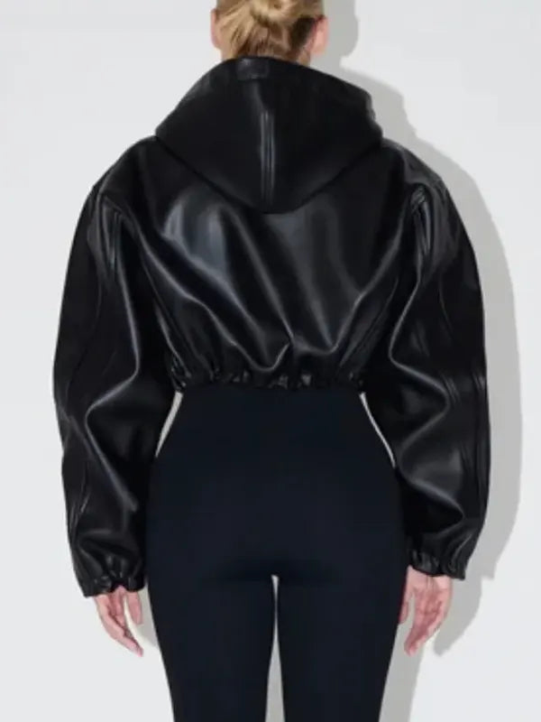 Khy Black Leather Cropped Jacket