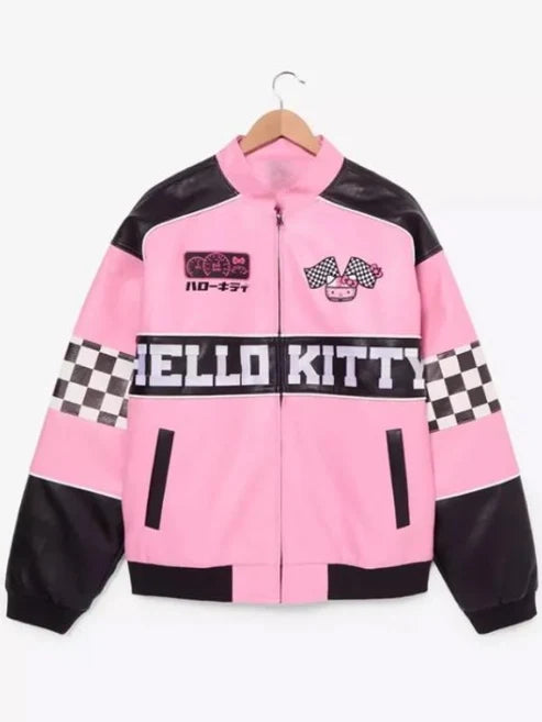 Kina Tavarozi Hello Kitty Pink Racing Leather Jacket