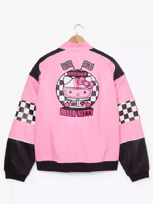 Kina Tavarozi Hello Kitty Pink Racing Leather Jacket