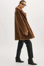LAMARQUE-Linnea-Faux-Fur-Coat-Brown