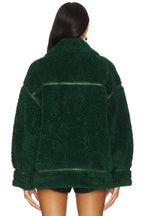 Badu Faux Fur Jacket In Green Lamarque
