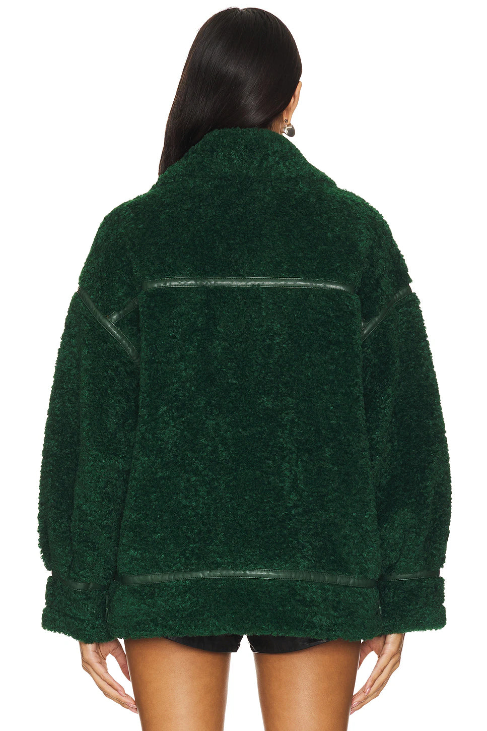 Badu Faux Fur Jacket In Green Lamarque